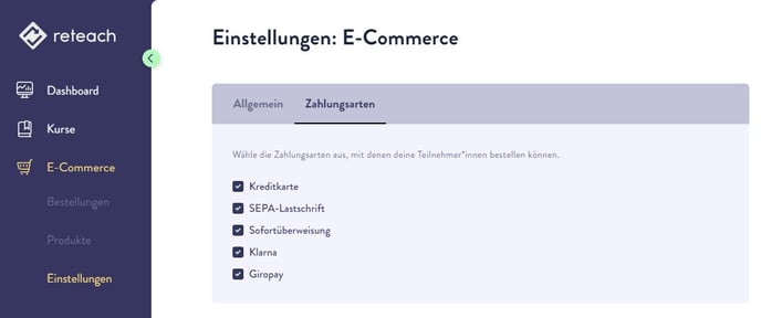 E-Commerce Zahlungsarten