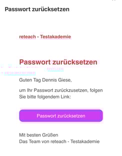 Passwort zurücksetzen Rot