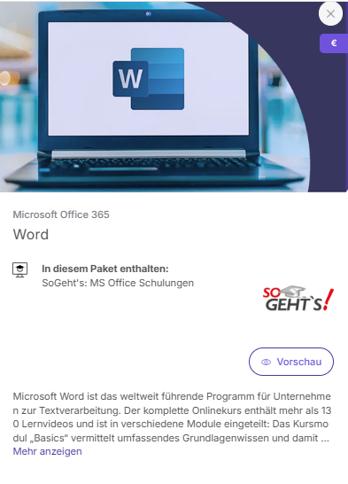 Vorschau Kurse