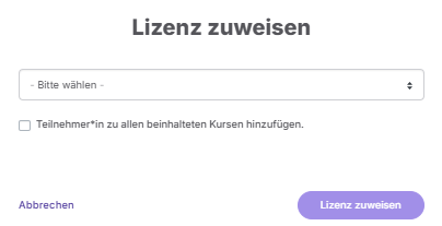 Kataloglizenzen zuweisen x