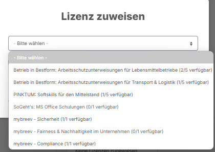 Kataloglizenzen zuweisen