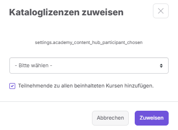 Lizenzen zuweisen x