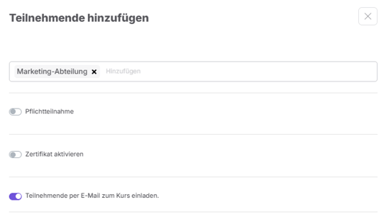 Teilnehmende hinzufügen