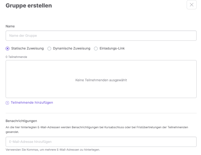 Neue Gruppe edititeren 
