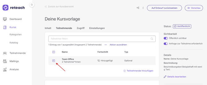 Deine Kursvorlage