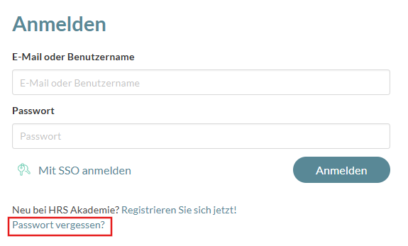 Passwort vergessen
