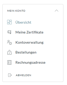 Mein Konto Rechnungsadresse