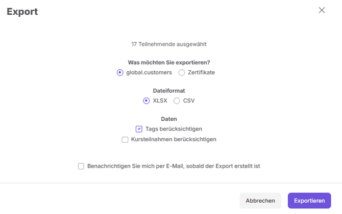 Was exportieren