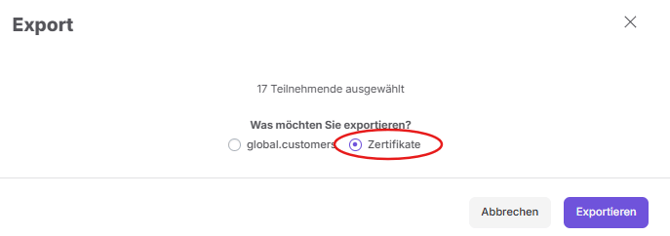 zertifikate exportieren