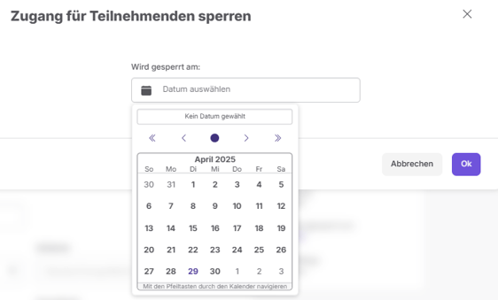 Teilnehmer sperren am