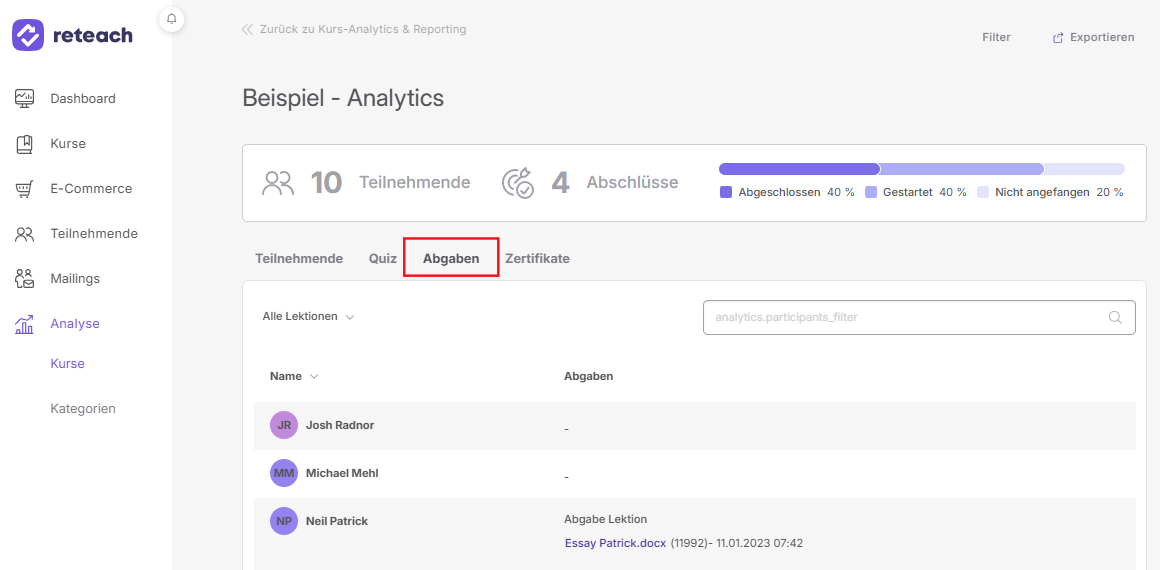 Analytics Abgabe