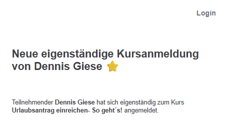 Eigenständige Kursanmeldung per E-Mail