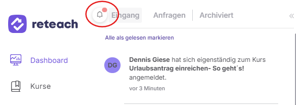 Eigenständige Kursanmeldung