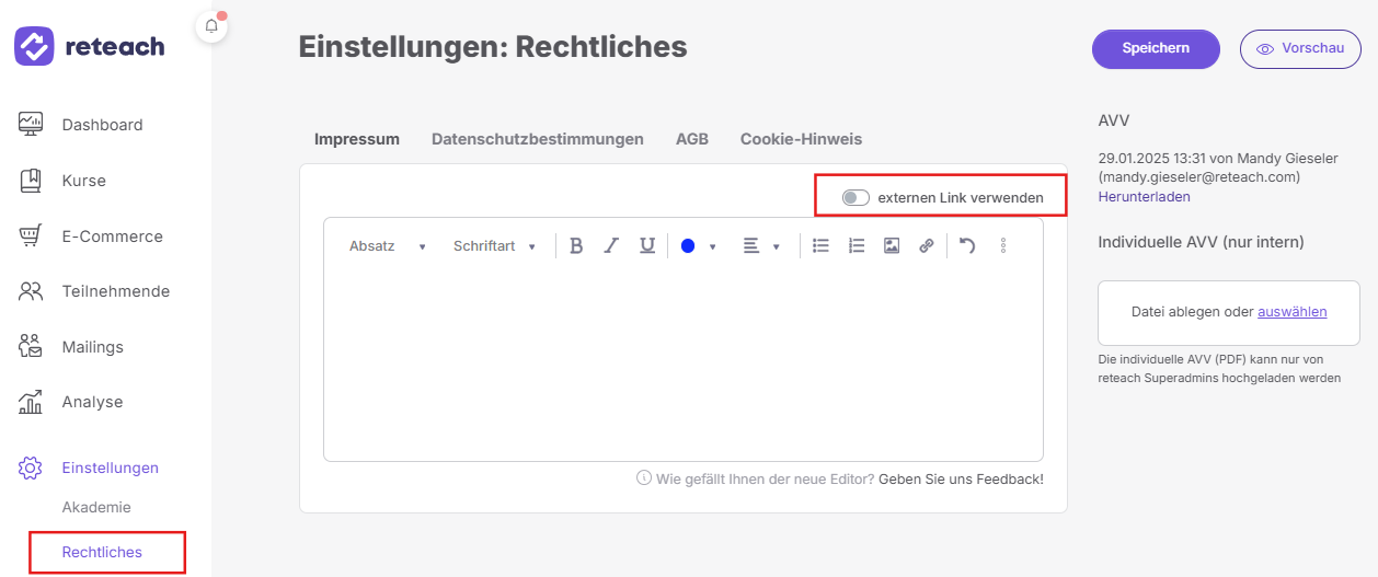 externen Link versenden