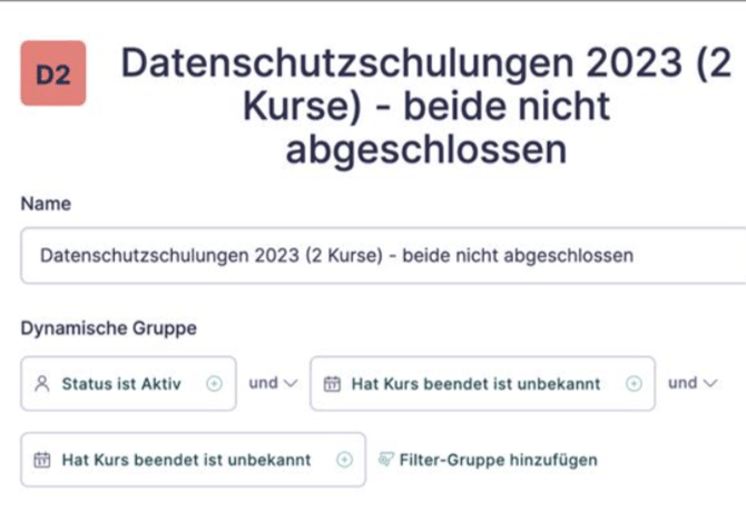 Kurse nicht abgeschlossen