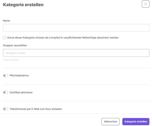 Kategorie erstellen