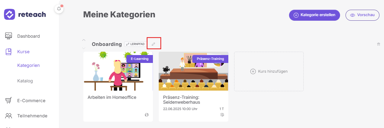Kategorie bearbeiten