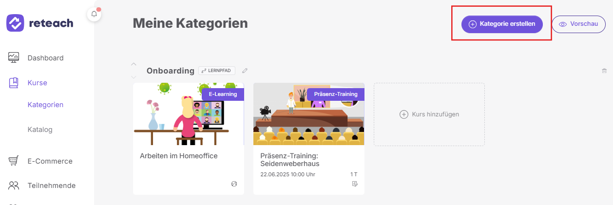 Kategorie erstellen 