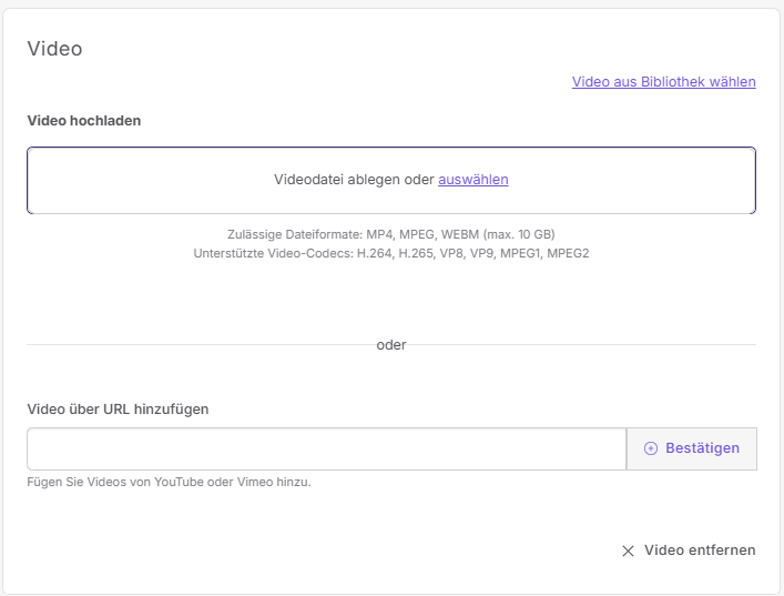 Video upload