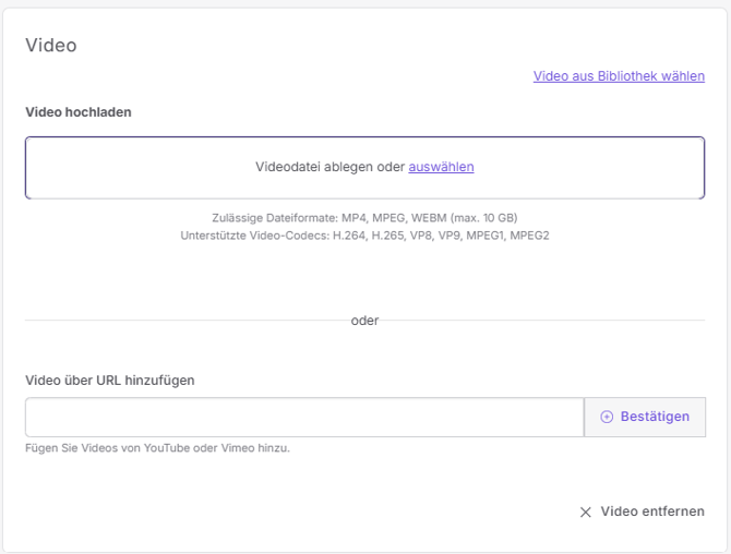 Video upload