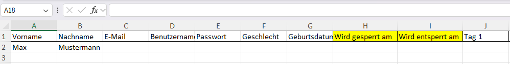 Excel Tabelle