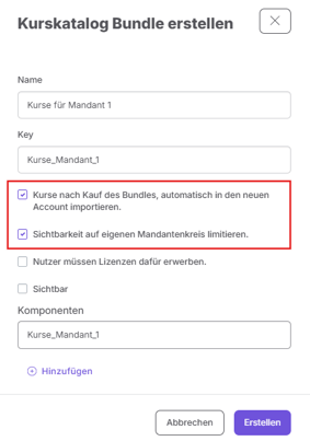 Kurskatalog Bundle erstellen