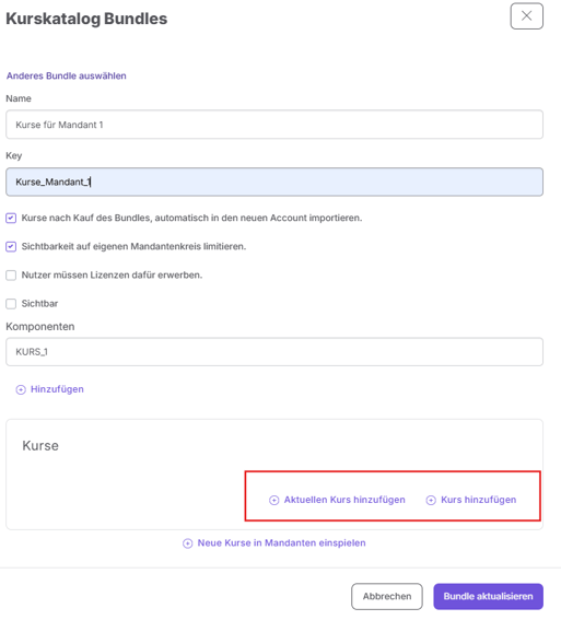 Kurs hinzufügen