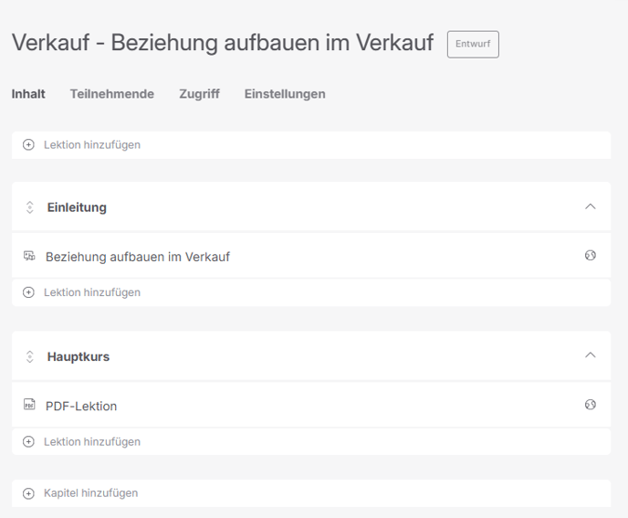 Kurs Inhalt