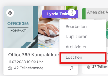 Kurs löschen