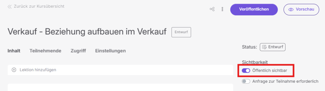 Öffentlich Sichtbar x