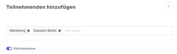 Teilnehmenden hinzufügen