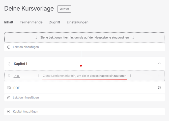 Kursvorlage drag&drop