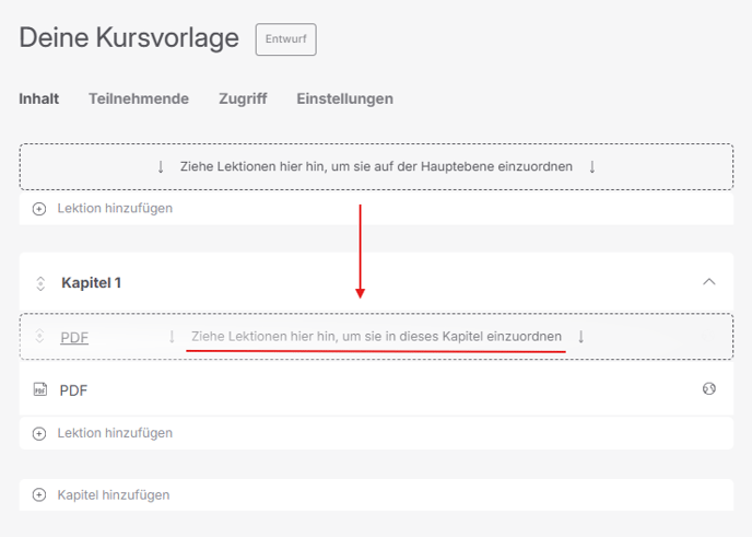 Kursvorlage drag&drop