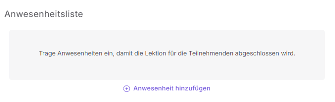 Anwesenheitsliste x