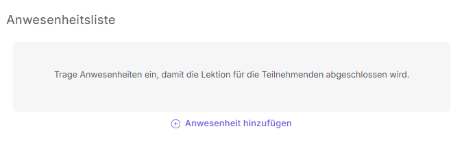 Anwesenheitsliste x