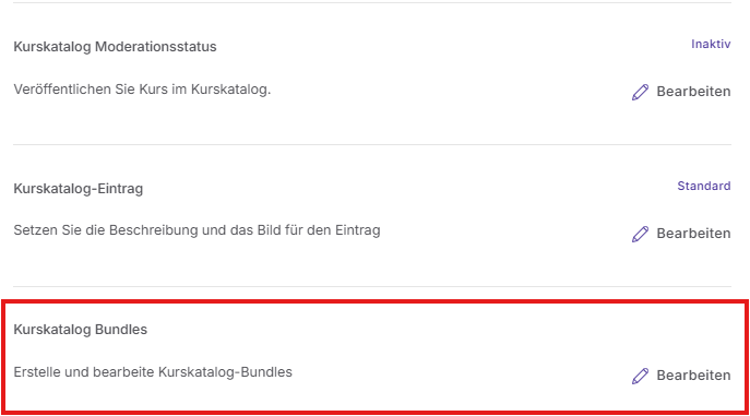 Kurskatalog Bundles