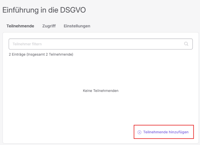 Teilnehmende hinzufügen