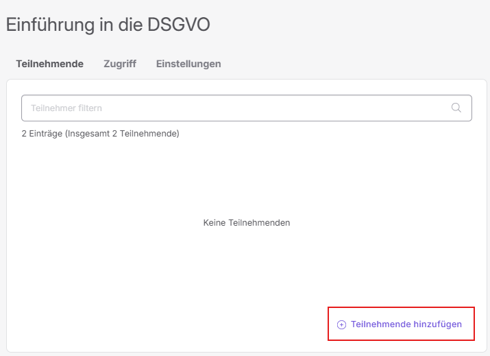 Teilnehmende hinzufügen
