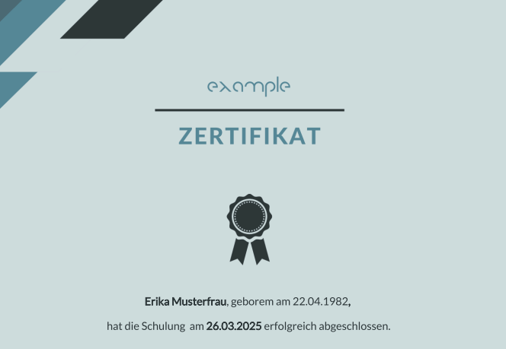 Zertifikat Beispiel