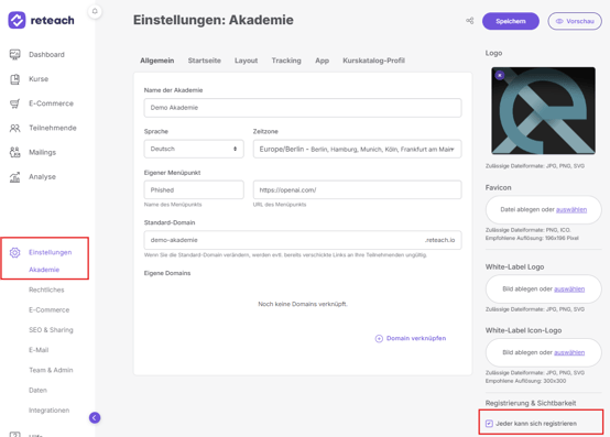 Jeder kann sich registrieren