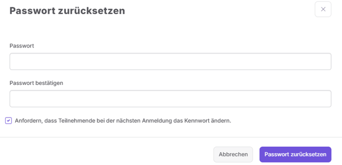 Passwort zurücksetzen