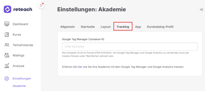 Akademie Tracking