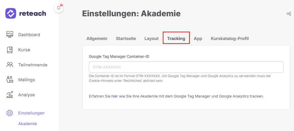 Akademie Tracking