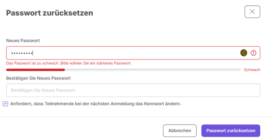 Passwort zurücksetzen