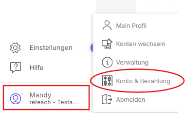 Konto & Bezahlung