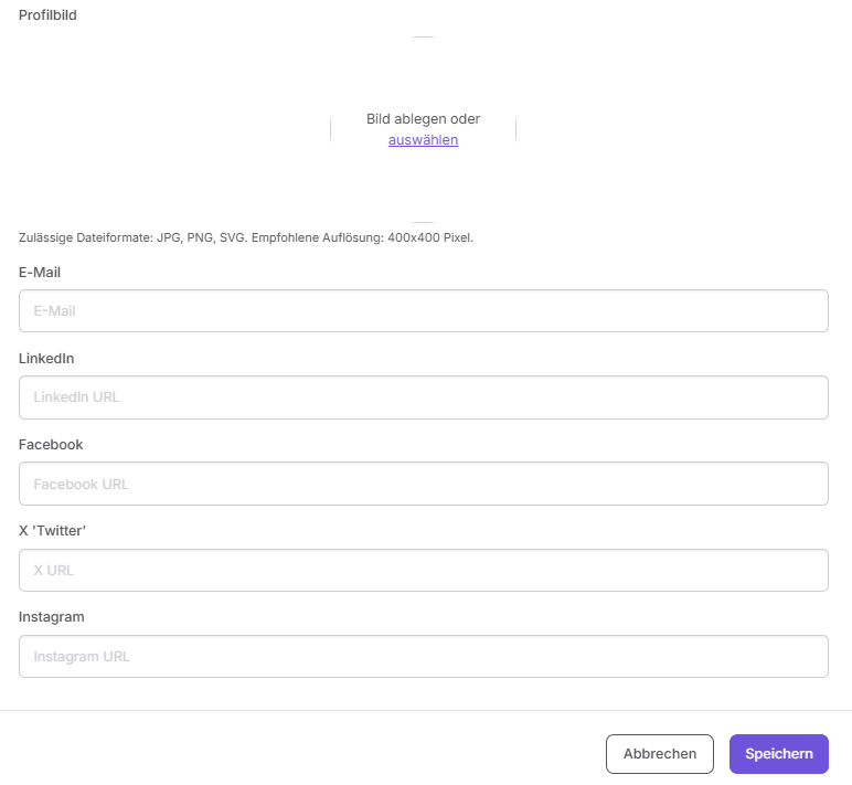 Profil des Referierenden bearbeiten