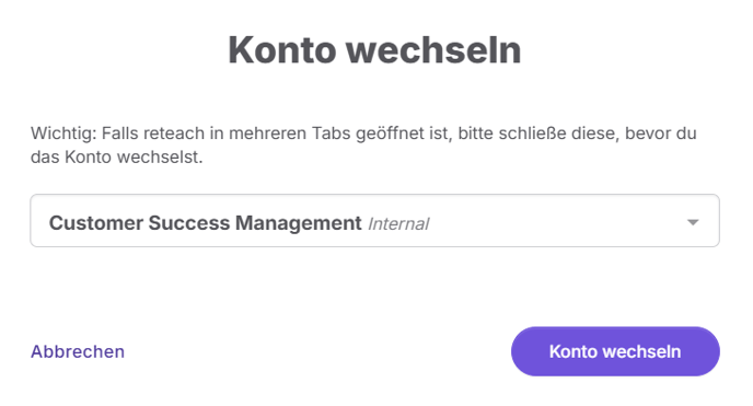 Konto wechseln
