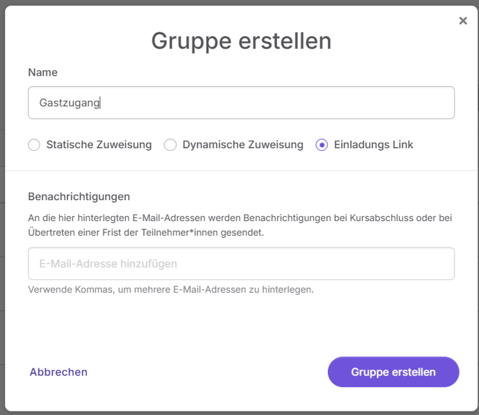 Gruppe erstellen