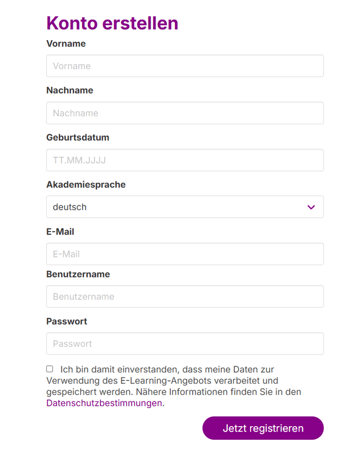 Konto erstellen