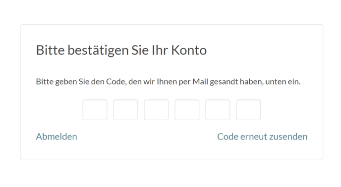 Konto bestätigen